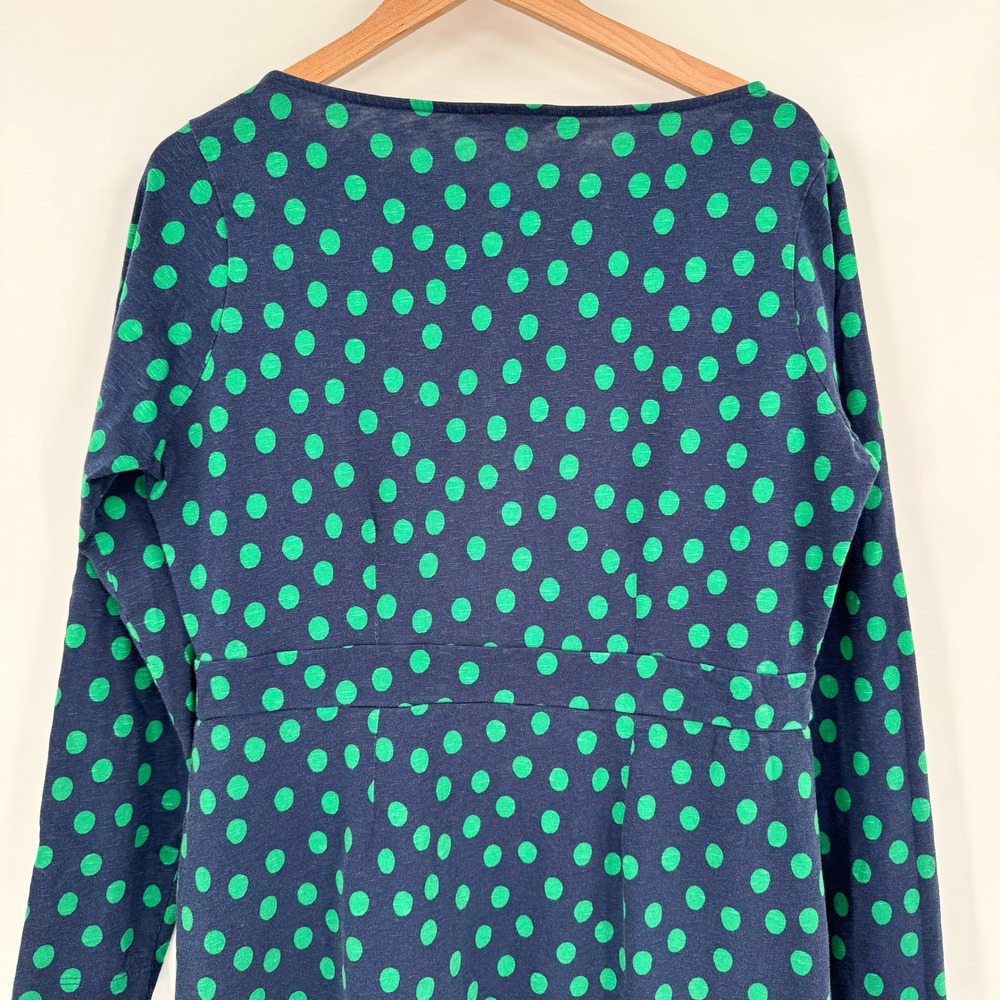 Boden Florrie Blue/Green Polka Dot Long Sleeve 100% Cotton Dress Women's 14R - Picture 9 of 12